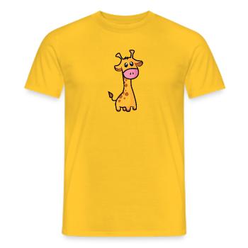 Giraffe süß gezeichnet in Comicart. Geschenk - Männer T-Shirt - Gelb - Vorne - AI Model Male 178 dark (178cm)
