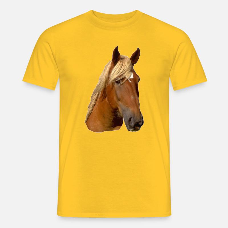 Pferd frontal - Männer T-Shirt - Gelb
