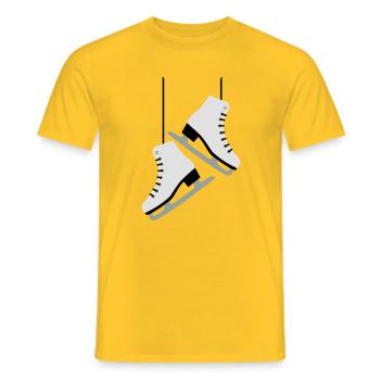 Blanc Patins / patinage - T-shirt homme - jaune - Devant - AI Model Male 178 dark (178cm)