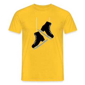 Schlittschuhe - Männer T-Shirt - Gelb - Vorne - AI Model Male 178 dark (178cm)
