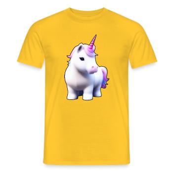 Retro Unicorn T-Shirt – Fun gift for unicorn l - Men's T-Shirt - yellow - Front - AI Model Male 178 dark (178cm)