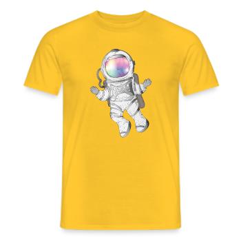 Astronaut drawing in shimmering colors - Men's T-Shirt - yellow - Front - AI Model Male 178 dark (178cm)