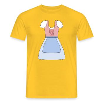Traditional Bavarian Dirndl Dress Design - Men's T-Shirt - yellow - Front - AI Model Male 178 dark (178cm)
