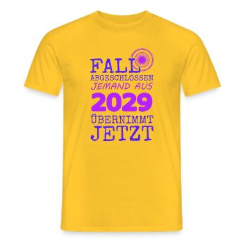 2029 - Men's T-Shirt - yellow - Front - AI Model Male 178 dark (178cm)