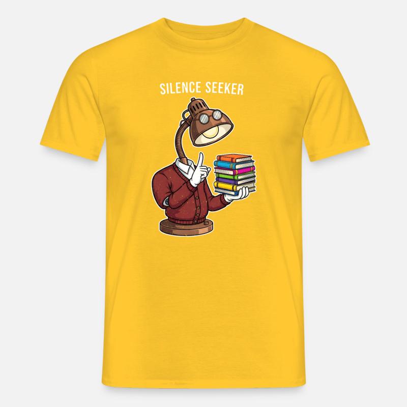 Lampengeist der Bibliothek - Männer T-Shirt - Gelb