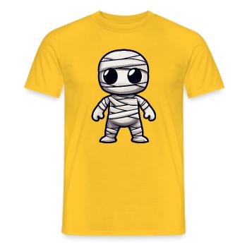 Momie Halloween Bande dessinée mignonne - T-shirt homme - jaune - Devant - AI Model Male 178 dark (178cm)