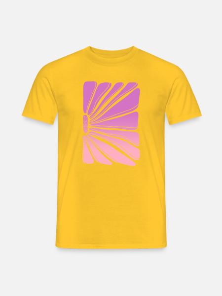 Fleur en dégradé rose violet - T-shirt homme - jaune