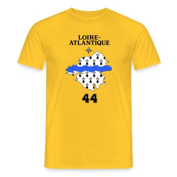 Loire Atlantique 44 - T-shirt homme - jaune - Devant - AI Model Male 178 dark (178cm)