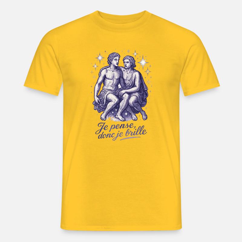 Zwillinge Sternzeichen - Astrologie - Männer T-Shirt - Gelb