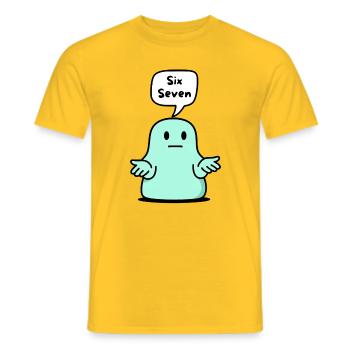 67 Six Seven 6-7 Aqua Blob Slime, Drôle Kids  - T-shirt homme - jaune - Devant - AI Model Male 178 dark (178cm)