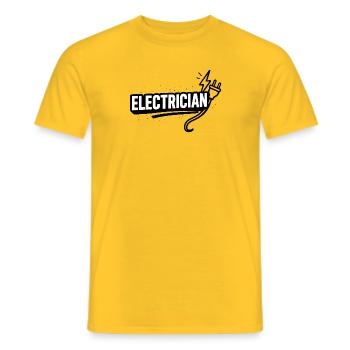 Electrician Motif Cable Flash - Men's T-Shirt - yellow - Front - AI Model Male 178 dark (178cm)