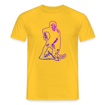 Un motif de floorball clair pour chaque jour - T-shirt homme - jaune - Devant - AI Model Male 178 dark (178cm)