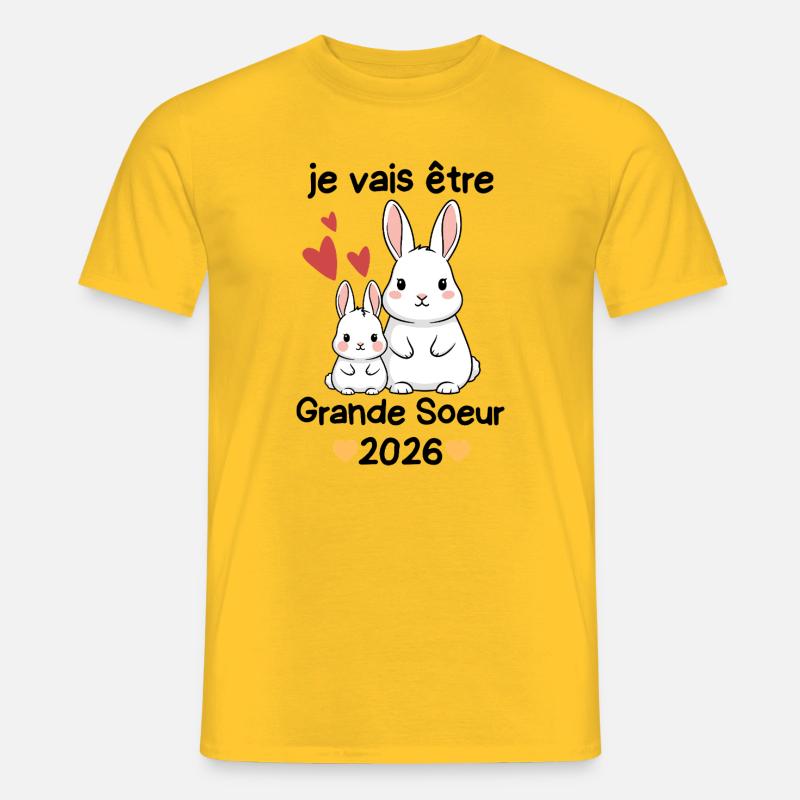 Zukünftige große Schwester 2026 Ich werde eine große Schwester sein - Männer T-Shirt - Gelb