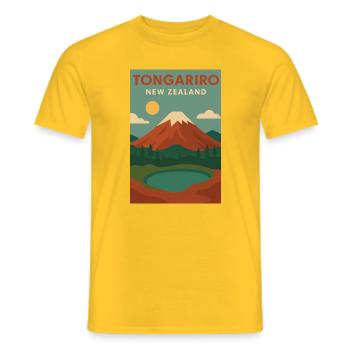 Entdecken Sie Tongariro in Neuseeland - Männer T-Shirt - Gelb - Vorne - AI Model Male 178 dark (178cm)