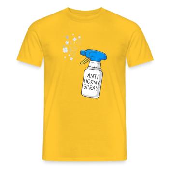 Spray anti-excitation Drôle de design humoristique - T-shirt homme - jaune - Devant - AI Model Male 178 dark (178cm)