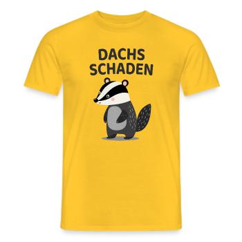 Dachs Schaden Lustiger Dachs Spruch - Männer T-Shirt - Gelb - Vorne - AI Model Male 178 dark (178cm)