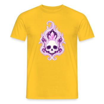 Sort de Flamme du Crâne de Cristal - T-shirt homme - jaune - Devant - AI Model Male 178 dark (178cm)
