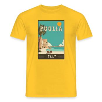 Explore Southern Charm of Puglia in Italy - Men's T-Shirt - yellow - Front - AI Model Male 178 dark (178cm)