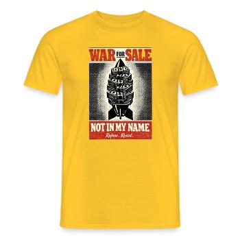 Geldrakete Anti Krieg Plakat - Männer T-Shirt - Gelb - Vorne - AI Model Male 178 dark (178cm)