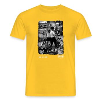 Crew - White - Men's T-Shirt - yellow - Front - AI Model Male 178 dark (178cm)