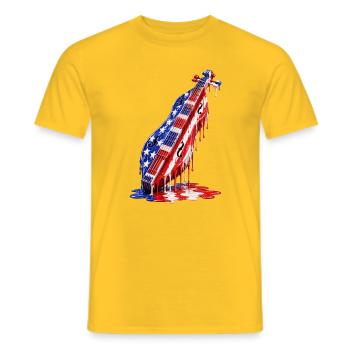 Dulcimer Musiker Zupfinstrument Hackbrett USA - Männer T-Shirt - Gelb - Vorne - AI Model Male 178 dark (178cm)