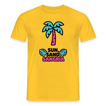 Sun Sand Sangria Logo - Männer T-Shirt - Gelb - Vorne - AI Model Male 178 dark (178cm)