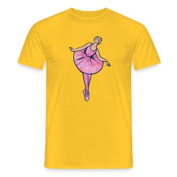 Pinke Ballerina in Tutu - Männer T-Shirt - Gelb - Vorne - AI Model Male 178 dark (178cm)