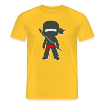 Ninja-Schatten mit Schwert - Männer T-Shirt - Gelb - Vorne - AI Model Male 178 dark (178cm)
