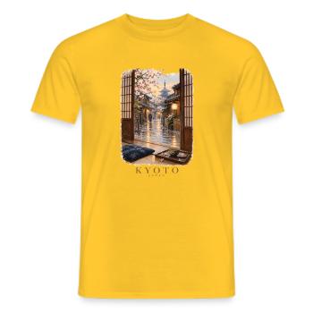 Kyoto Spring durch offene Türen - Männer T-Shirt - Gelb - Vorne - AI Model Male 178 dark (178cm)
