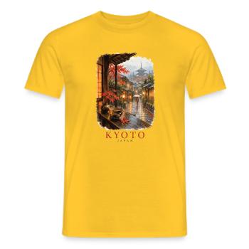 Kyoto Japan Vintage Frühlingsanhänger - Männer T-Shirt - Gelb - Vorne - AI Model Male 178 dark (178cm)