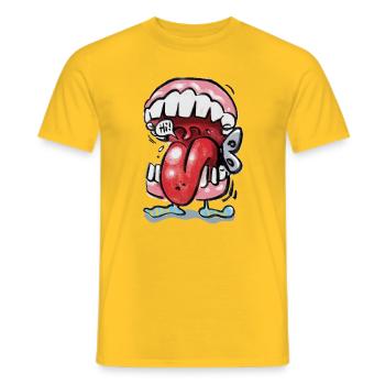 Klappergebiss - Männer T-Shirt - Gelb - Vorne - AI Model Male 178 dark (178cm)