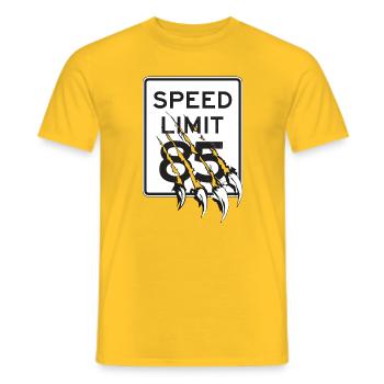 Geschwindigkeitsbegrenzung 85 Klauen - Männer T-Shirt - Gelb - Vorne - AI Model Male 178 dark (178cm)