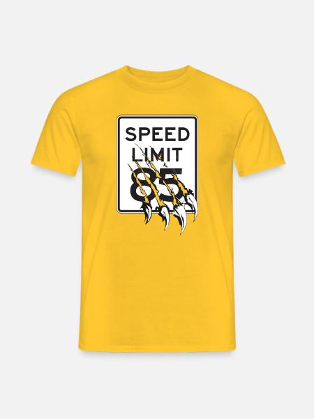 Geschwindigkeitsbegrenzung 85 Klauen - Männer T-Shirt - Gelb