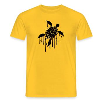 stamp graffiti drops color pattern tattoo underwat - Men's T-Shirt - yellow - Front - AI Model Male 178 dark (178cm)