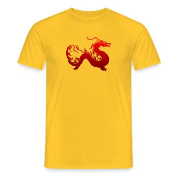 Dragon fire gift Chinese - Men's T-Shirt - yellow - Front - AI Model Male 178 dark (178cm)
