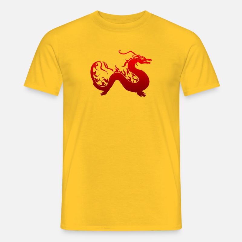 Drache Feuer Geschenk Chinesisch - Männer T-Shirt - Gelb