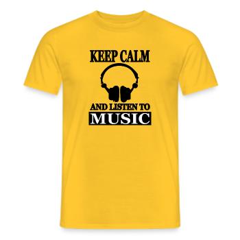 Écouter de la musique Musiciens École de musique Cadeau Casque - T-shirt homme - jaune - Devant - AI Model Male 178 dark (178cm)