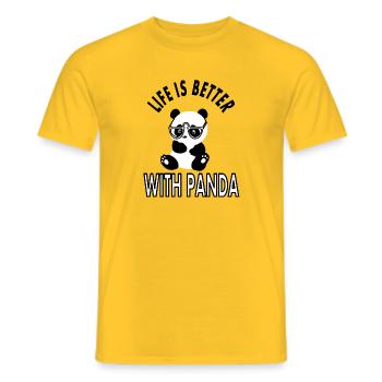 Panda bear panda dictons panda avec lunettes cadeau - T-shirt homme - jaune - Devant - AI Model Male 178 dark (178cm)