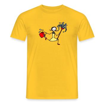 Charwoman - Men's T-Shirt - yellow - Front - AI Model Male 178 dark (178cm)