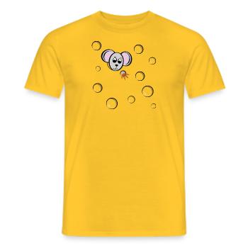 Bande dessinée Mouse Cheese - T-shirt homme - jaune - Devant - AI Model Male 178 dark (178cm)