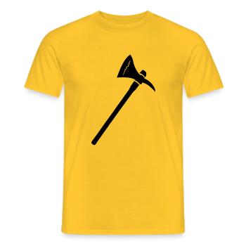 schwarz axt hulzfälleraxt holzfäller holz pickaxe - Männer T-Shirt - Gelb - Vorne - AI Model Male 178 dark (178cm)
