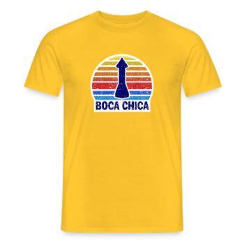 Boca Chica T Shirt SpaceX Spaceport Starship - Men's T-Shirt - yellow - Front - AI Model Male 178 dark (178cm)