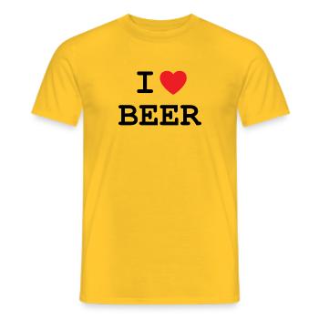 Ich liebe Bier - Männer T-Shirt - Gelb - Vorne - AI Model Male 178 dark (178cm)