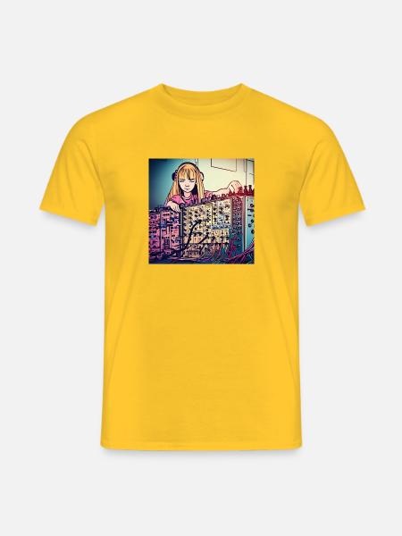 Synthesizer Girl 4 - Männer T-Shirt - Gelb