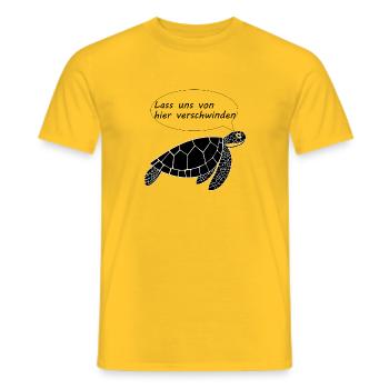 Schildkröte - lass uns verschwinden - Männer T-Shirt - Gelb - Vorne - AI Model Male 178 dark (178cm)