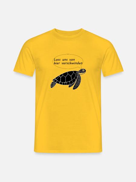 Schildkröte - lass uns verschwinden - Männer T-Shirt - Gelb