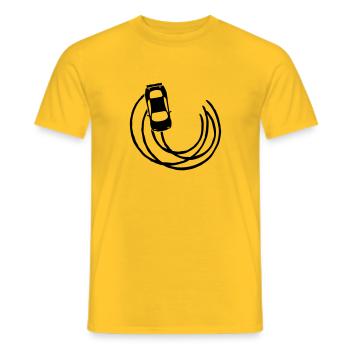 cercle courbe frein à la dérive voiture de sport v - T-shirt homme - jaune - Devant - AI Model Male 178 dark (178cm)