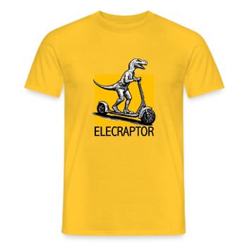 Elecraptor - Männer T-Shirt - Gelb - Vorne - AI Model Male 178 dark (178cm)