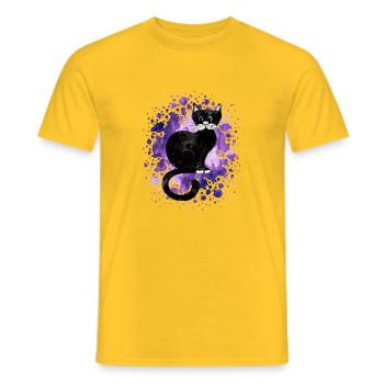 Cat - Men's T-Shirt - yellow - Front - AI Model Male 178 dark (178cm)