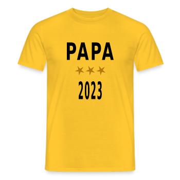 Papa 2023 - T-shirt homme - jaune - Devant - AI Model Male 178 dark (178cm)